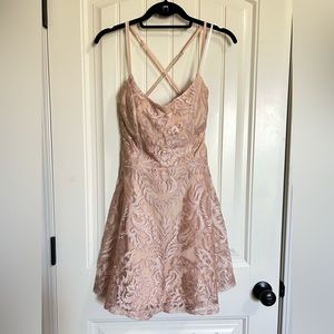 Windsor Champagne Pink Tie Back Formal Dress